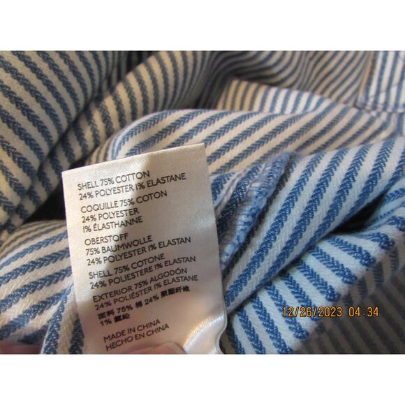 ANTHROPOLOGIE PILCRO SHORTALLS SIZE 32 STRIPED RAILROAD SHORTS BLUE WHITE bibs - Picture 6 of 13